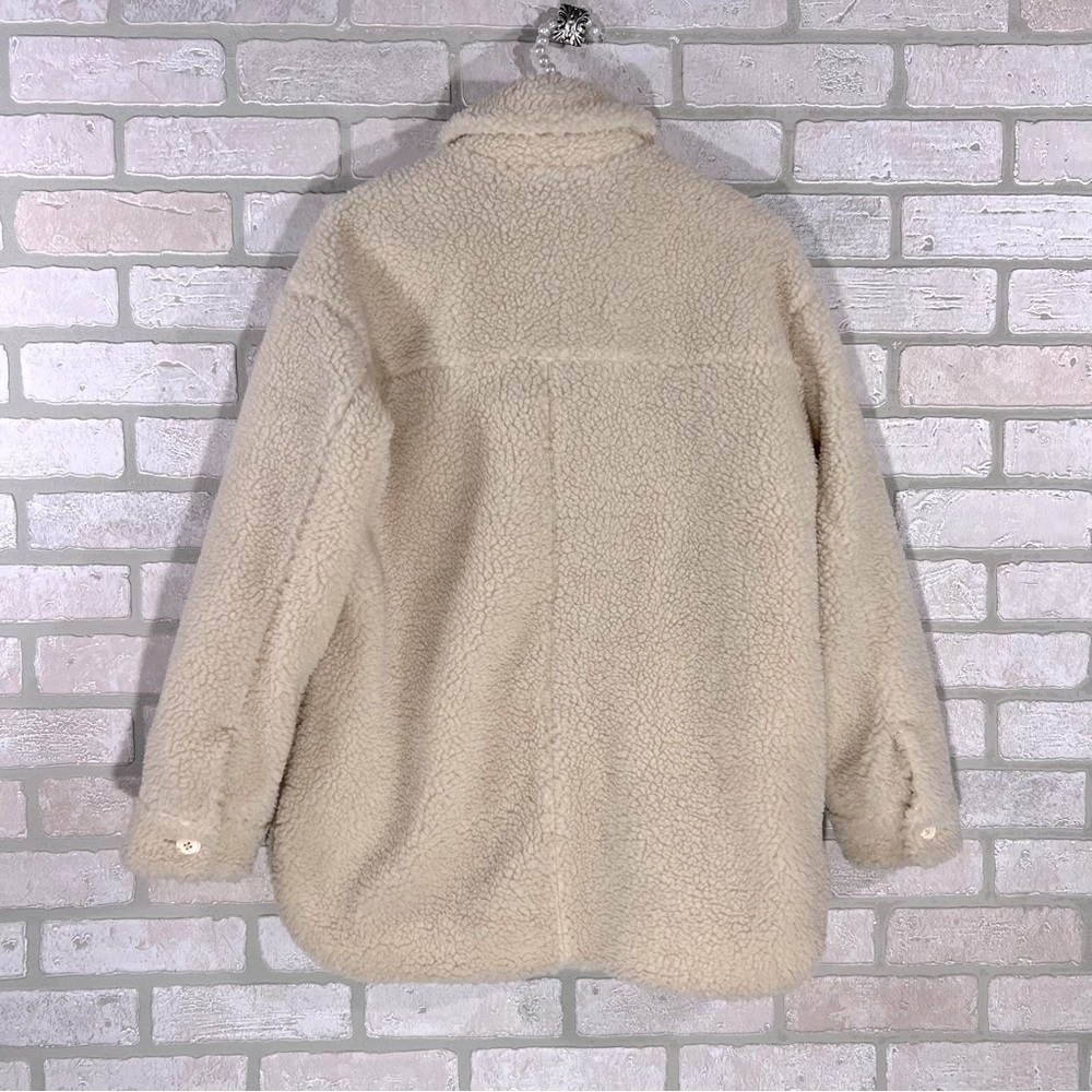 Madewell Sherpa Walton Shirt Jacket in Cream Size XS - Picture 10 of 13